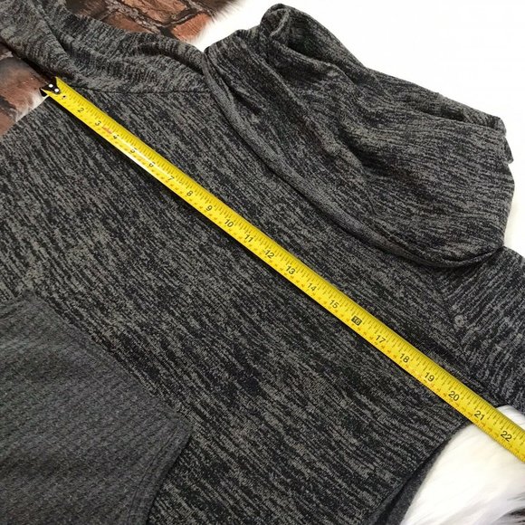 Soft Surroundings 2AW98 Cozy Lounge Space Dye Gray Cowl Neck Tunic Sz Medium - Picture 5 of 8